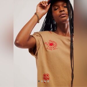 Free People Horsin’ Around Embroidered Tee